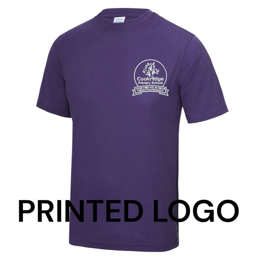 Cookridge Purple Printed logo T-shirt