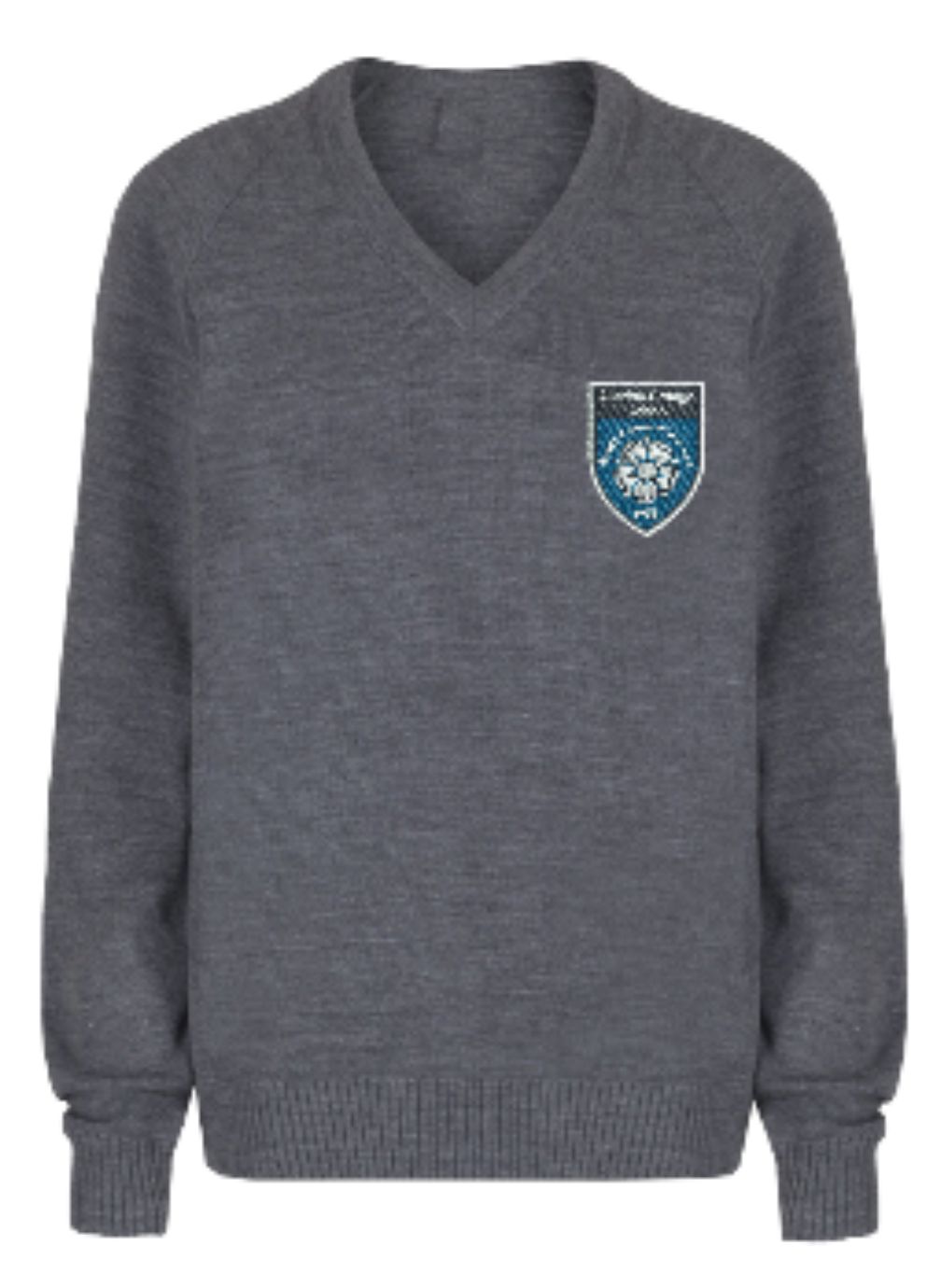 Allerton Grange Grey Knitted V-neck