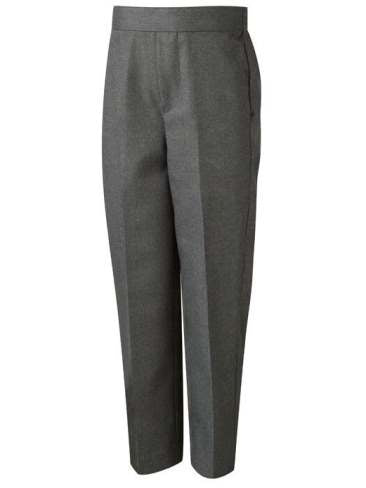 Boys Pull Up (Non-Zip) Trousers - Grey