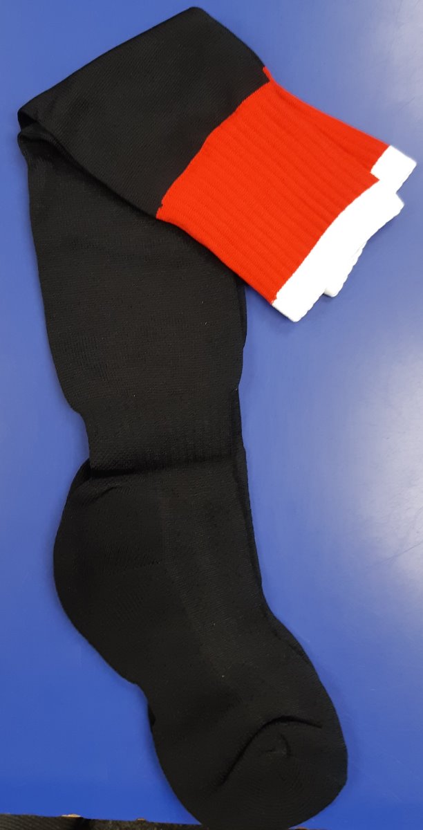 Lawnswood Black/Red/White Sports Socks