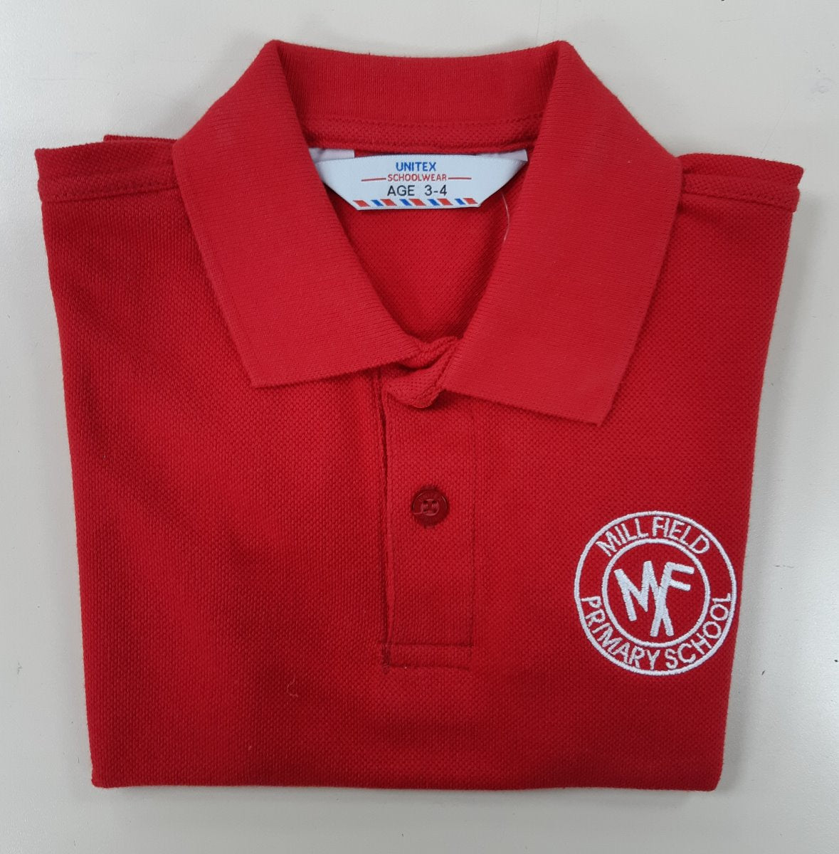 Mill Field Primary Red Polo